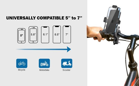Telefoonhouder fiets – Universeel voor motor – 360° draaibaar – Anti-shock & vibratie – Zwart-Ilumina Benelux