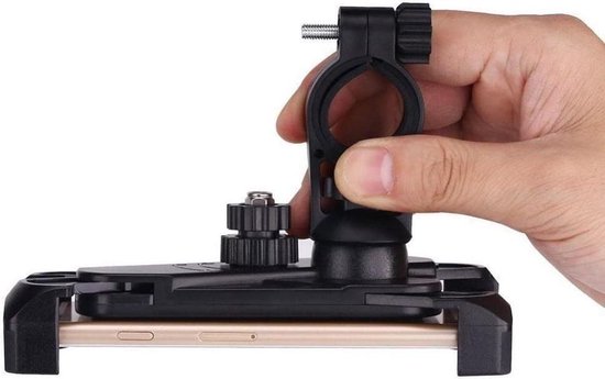 Telefoonhouder fiets & motor – Schokbestendig – 360° draaibaar – Zonder gereedschap – Anti-slip & veilig – Zwart-Ilumina Benelux