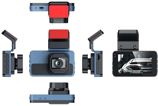 Dashcam auto – 4K Dual Voor & Achter – 64GB – GPS WiFi ADAS Nachtzicht Parkeerbewaking – 170° Groothoek – 3” Display – Zwart-Ilumina Benelux