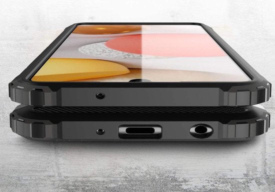 Schokbestendig Heavy Duty Armor Hoesje Geschikt voor: Samsung Galaxy A22 4G Back Cover - Goud
