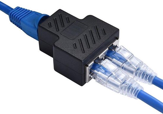 Ethernet Splitter Adapter RJ45 – 2 Poorten – Netwerkkabel Verdeler – UTP/FTP/ISDN – Zwart-Ilumina Benelux