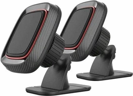 Telefoonhouder auto – Magneet – 3M plakmontage – 360° draaibaar dashboard – Set van 2 – Zwart-Ilumina Benelux