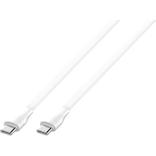 LDNIO LC132C USB-C naar USB-C Kabel – 2 Meter – 65W Fast Charge Flat Datakabel – Wit-Ilumina Benelux