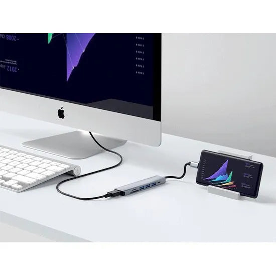 USB-C Hub 7-in-1 Multiport Adapter – 4K HDMI – USB 3.0 – SD & MicroSD Kaartlezer – Power Delivery – Voor Laptop, MacBook & Tablet