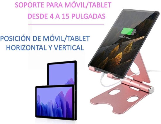 Bureau houder Tablet & Telefoon Vouwbaar Standaard - Tafel Telefoon Steun Universeel - Roze