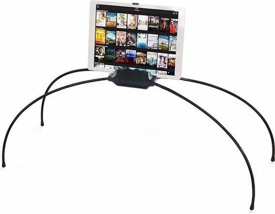 Tablethouder – Flexibele Telefoon & Tablet Standaard – Universeel – Opvouwbaar Draagbaar – Voor Bed Bank Keuken Douche Buiten – Zwart-Ilumina Benelux