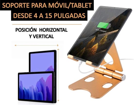 Bureau houder Tablet & Telefoon Vouwbaar Standaard - Tafel Telefoon Steun Universeel - Goud