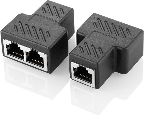 Ethernet Splitter Adapter RJ45 – 2 Poorten – Netwerkkabel Verdeler – UTP/FTP/ISDN – Zwart-Ilumina Benelux