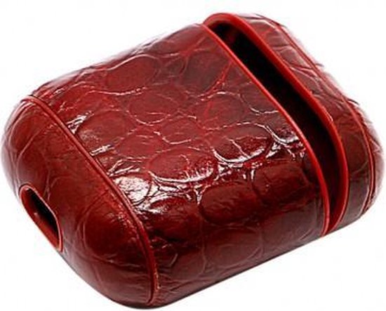 AirPods Hoesje – Geschikt voor AirPods 1 & 2 – Hardcase Snake Print – Slank & Duurzaam – Met Karabijnhaak – Bruin-Koptelefoon case-Ilumina Benelux