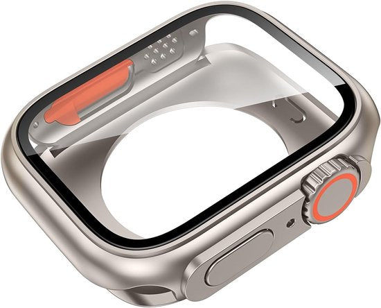 Bumper Case – Geschikt voor Apple Watch Series 7/8/9 45mm – Full Cover Hard Case – Met Screenprotector – Zilver