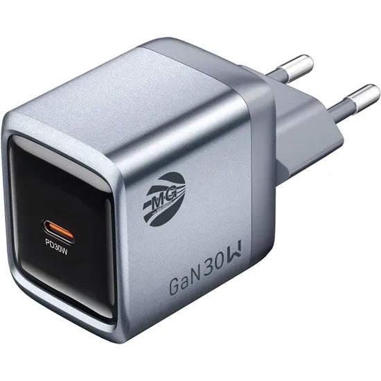 GaN 30W Snellader – USB-C – PPS – Super Fast Charging – Compact Design – Zilver-Ilumina Benelux