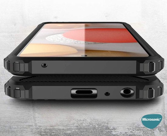 Schokbestendig Heavy Duty Armor Hoesje Geschikt voor: Samsung Galaxy A73 5G Back Cover - Zwart