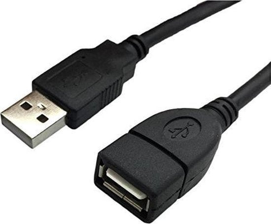 USB Verleng Kabel 2.0 A Mannelijk naar Een Vrouwelijke Verlengkabel - voor Computer / Sony Playstation Classic Controller / Console / Smartphone 5 meter Zwart