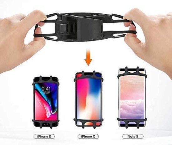 Telefoonhouder fiets – Stuurhouder anti-vibratie – 360° draaibaar – Universeel 4-6,5 inch smartphones – Zwart-Ilumina Benelux