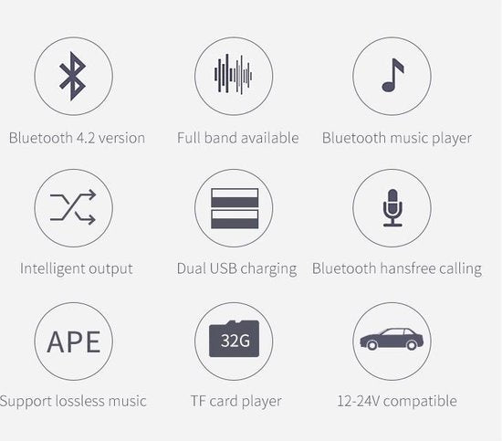 Bluetooth FM Transmitter Auto – Draadloze Carkit Handsfree – QC3.0 USB Snellader – MP3 Speler SD/USB – Zwart-Ilumina Benelux