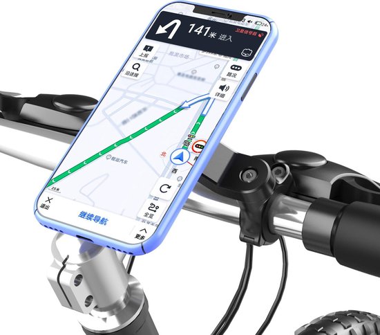 Telefoonhouder fiets – Universeel – Voor fiets motor scooter – Stevige stuurmontage – Zwart-Ilumina Benelux