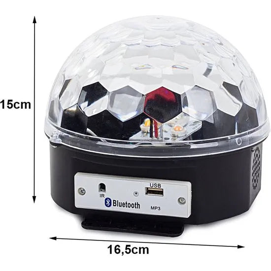 Roterende Discolamp met Bluetooth Speaker – LED Discobal – Muziekgestuurd – USB MP3 Speler – Afstandsbediening – RGB Feestverlichting-Ilumina Benelux