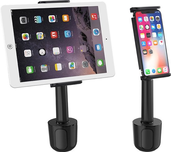 Tablet en Smartphonehouder Auto – Verstelbare Bekerhouder Telefoonhouder – 360° Draaibare iPad Houder – Geschikt voor iPad, Samsung Galaxy, iPhone – Voor Auto & Vrachtwagen