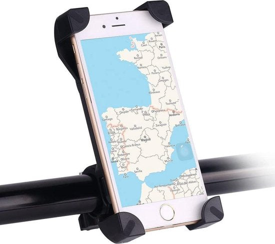 Telefoonhouder fiets & motor – Schokbestendig – 360° draaibaar – Zonder gereedschap – Anti-slip & veilig – Zwart-Ilumina Benelux