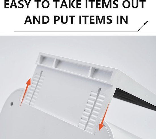 Bureau Desktop organizer - Pennenbakje - Pennenhouder - Tablet Houder Bureau - Telefoon Houder Tafel - Geschikt voor: Tablet & Telefoon - Wit