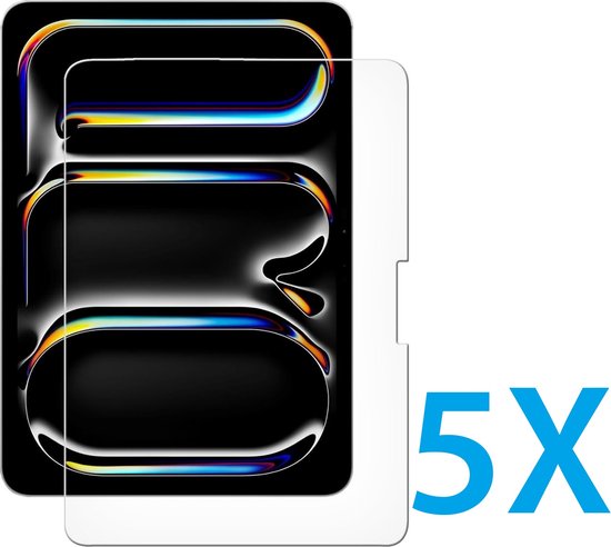 Screenprotector – Geschikt voor iPad Air 13 inch (2024/2025/2026) / iPad Pro 13 (2024/2025) – 5-Pack – Gehard Glas – Anti-kras-tabletscreenprotectors-Ilumina Benelux