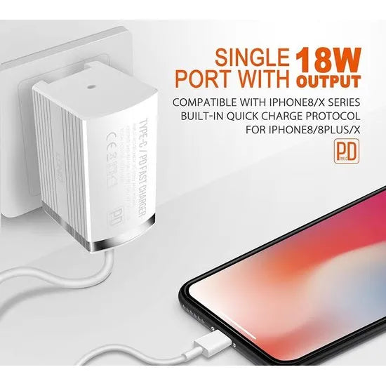 LDNIO A1302Q Snellader met USB-A naar Lightning Kabel – 18W Fast Charge – 1 Meter-Ilumina Benelux