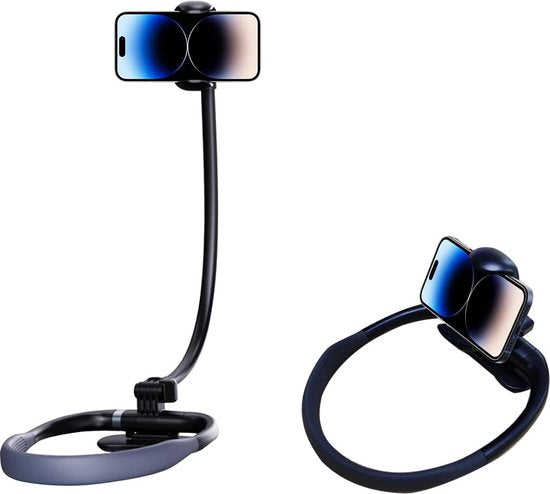 Telefoonhouder nek – Flexibele lazy arm – Handsfree selfiestick – Voor bank/bed/tafel – Zwart-Ilumina Benelux
