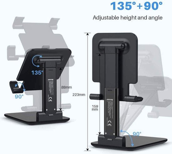 Tablethouder Bureau - Tablet Stand Opvouwbaar & Verstelbaar Compacte Desktop Tablet Stands Houder Cradle Dock Past - Universeel - Standaard