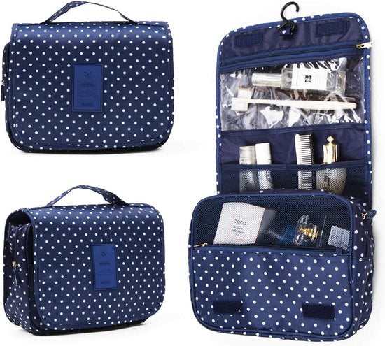 Toilettas met Haak – Waterdichte Travel Organizer – Cosmetica Reistas – Make-up Organizer – Blauw-Toilettas-Ilumina Benelux