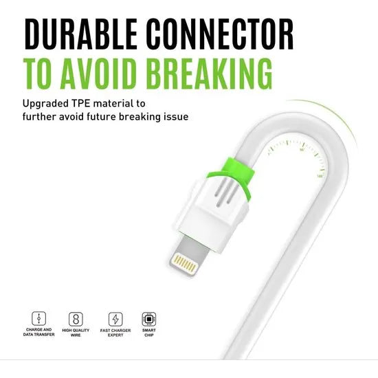 LDNIO LS35 USB-A naar Lightning Kabel – 2 Meter – Fast Charging Oplaadkabel – Wit-Ilumina Benelux