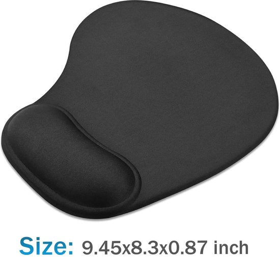 Muismat met polssteun – Ergonomisch gel – Antislip – Ultraglad oppervlak – Zwart-Muismat-Ilumina Benelux