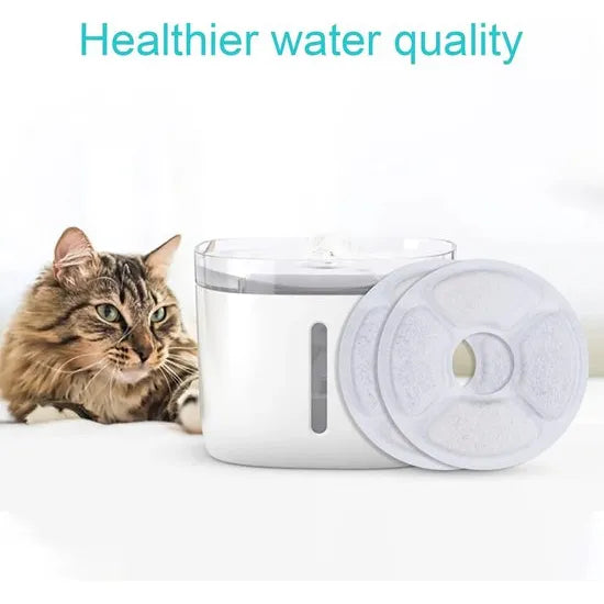 Drinkfontein Filters Navulling – 6 Stuks – Voor Katten en Honden – Ronde Drinkfontein Filters – Actieve Koolstoffilters – 12,5 cm-Ilumina Benelux