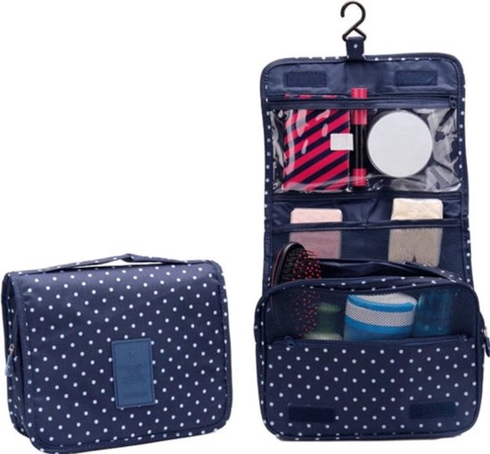 Toilettas met Haak – Waterdichte Travel Organizer – Cosmetica Reistas – Make-up Organizer – Blauw-Toilettas-Ilumina Benelux