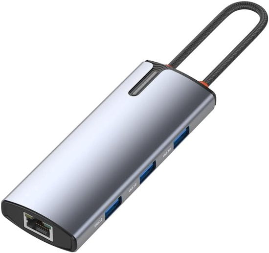 USB-C Hub Adapter – HDMI 4K – Gigabit Ethernet LAN – USB 3.0 – Aluminium Zilver-Ilumina Benelux