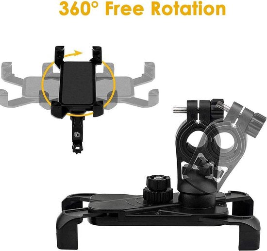 Telefoonhouder fiets – 360° draaibaar stuurhouder – Universeel 4,5-7 inch – Voor smartphone & GPS – Zwart-Ilumina Benelux