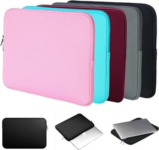 Laptophoes 14 inch – Waterdichte Neopreen Sleeve – Ultradun – Zachte Binnenvoering – Zwart-Laptop tassen-Ilumina Benelux