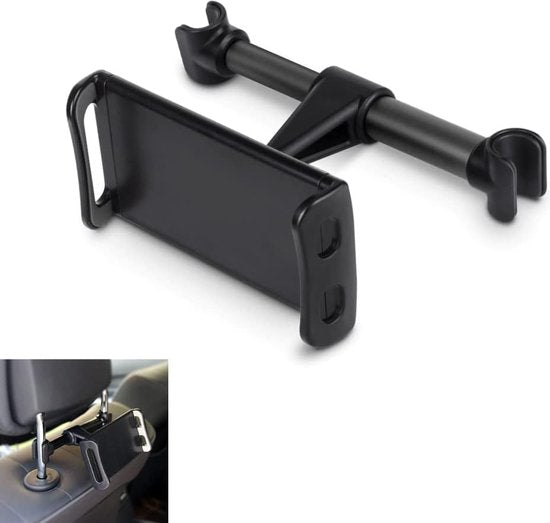 Tablet Hoofdsteun Houder Auto | Auto Tablethouder en Telefoonhouder voor Kinderen - Geschikt voor Apple iPad / iPhone / Samsung Gaalxy Tab etc. - zwart