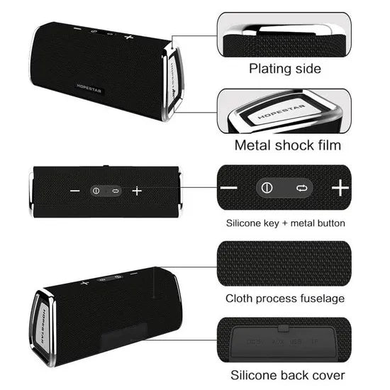 Hopestar H23 Bluetooth Speaker – Draadloze Waterdichte Portable Speaker – Zwart-Ilumina Benelux