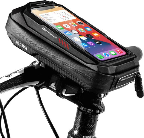 Telefoonhouder fiets – Waterdichte stuurtas – Voor mountainbike – Touchscreen venster – Zwart-Ilumina Benelux