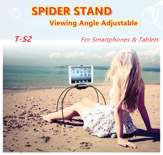 Tablethouder – Flexibele Telefoon & Tablet Standaard – Universeel – Opvouwbaar Draagbaar – Voor Bed Bank Keuken Douche Buiten – Zwart-Ilumina Benelux