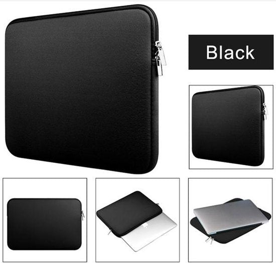 Laptophoes 14 inch – Waterdichte Neopreen Sleeve – Ultradun – Zachte Binnenvoering – Zwart-Laptop tassen-Ilumina Benelux