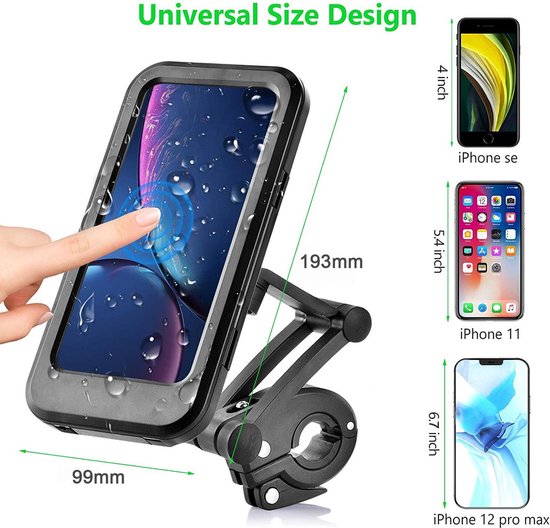 Telefoonhouder fiets & motor – Stuurhouder – Universeel – Stevige beugel – Zwart-Ilumina Benelux