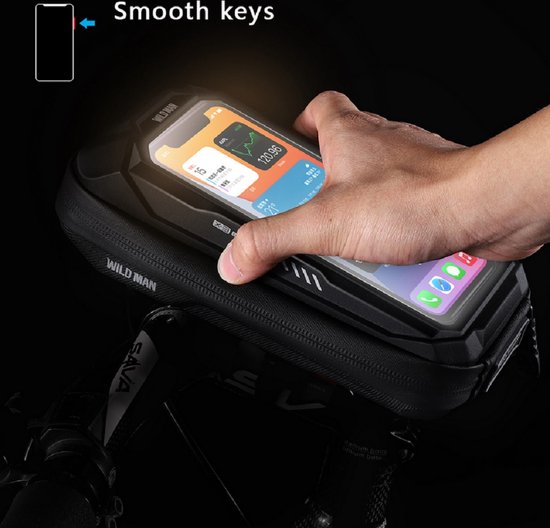 Telefoonhouder fiets – Waterdichte stuurtas – Voor mountainbike – Touchscreen venster – Zwart-Ilumina Benelux