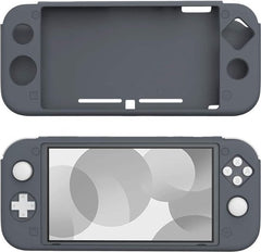 Beschermhoes – Geschikt voor Nintendo Switch Lite – Siliconen Case – Schokbestendig – Anti-slip – Grijs