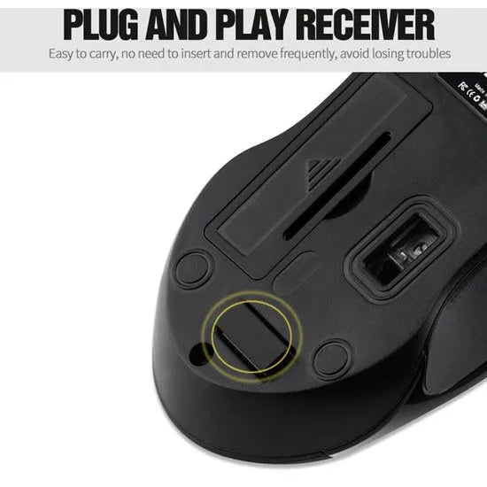 Draadloze Muis 2.4GHz – 1200 DPI – USB Nano Ontvanger – Ergonomisch Design – Voor Windows, Mac & Linux