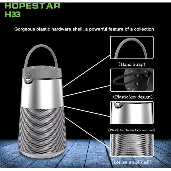 HOPESTAR H33 Premium Bluetooth Speaker – Draagbare Draadloze Speaker met FM Radio & Powerbank – Goud-Ilumina Benelux