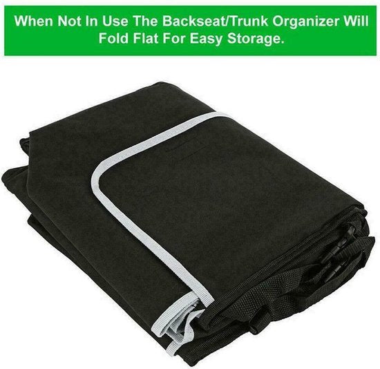 Auto kofferbak organizer – Achterbank opbergdoos tas – Universeel voor auto & caravan – 35.43x9.8x4.7 inch – Zwart-Opberger-Ilumina Benelux