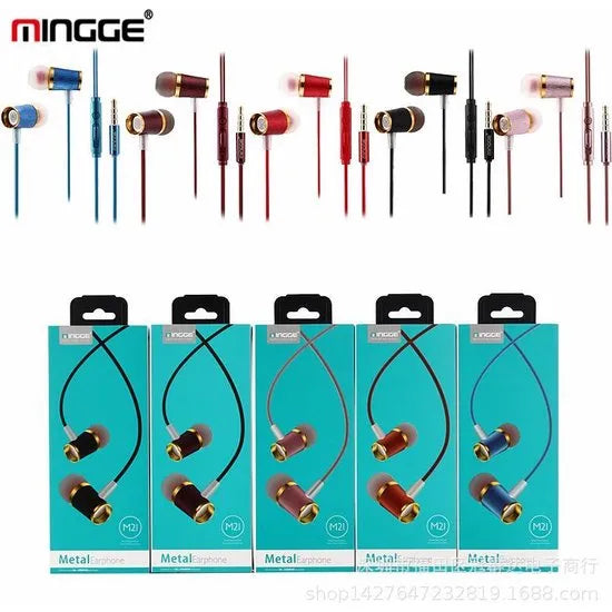 Mingge M21 High Bass In-Ear Oordopjes met Microfoon – 3.5mm Stereo Headset - Wine Red-Ilumina Benelux