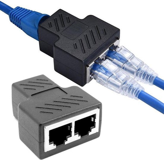 Ethernet Splitter Adapter RJ45 – 2 Poorten – Netwerkkabel Verdeler – UTP/FTP/ISDN – Zwart-Ilumina Benelux