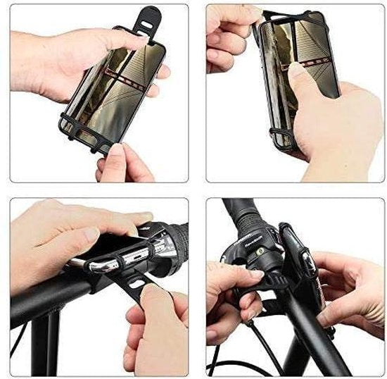Telefoonhouder fiets – Stuurhouder anti-vibratie – 360° draaibaar – Universeel 4-6,5 inch smartphones – Zwart-Ilumina Benelux